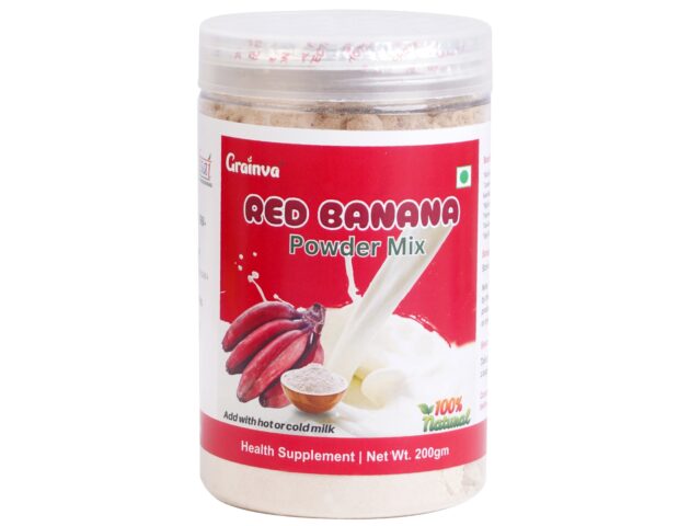 Grainva Red Banana Milk Mix Powder (200 Grams) | No Added Preservatives | 100% Natural | Nutrition Drink